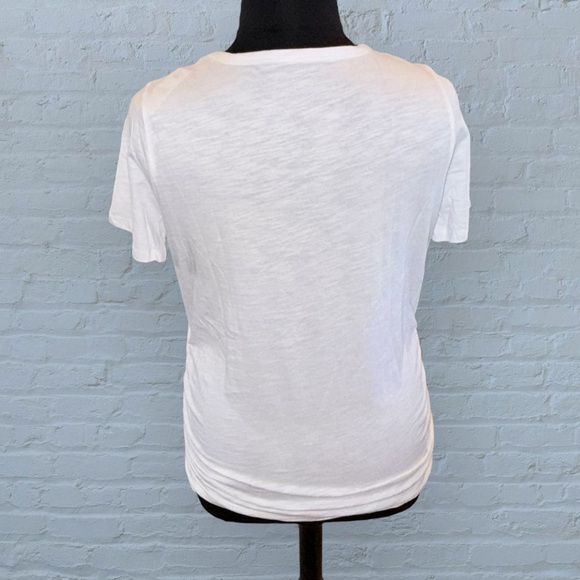 NWT LANE BRYANT V-Neck Ruched-Side Tee - 10/12 White - Picture 3 of 13